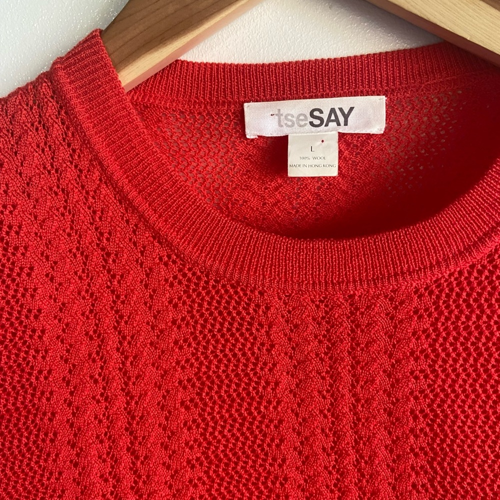 Red Knit Sweater by tseSAY